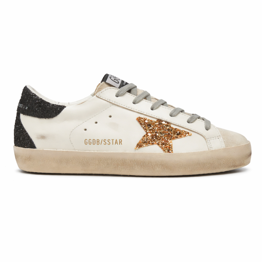 Golden Goose White Black Red Glitter